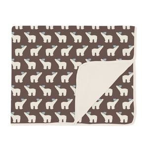 NEW KICKEE print toddler blanket in coffee polar bears